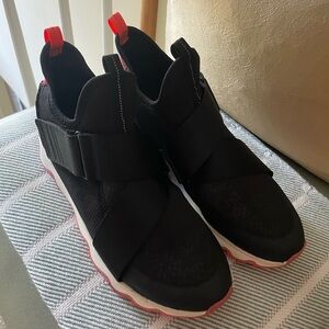 Sorel Women Black and Red Slip-On Sneakers